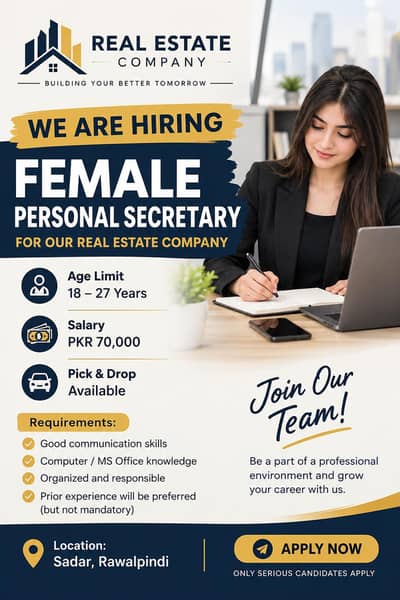 Hiring: Female Manager – Real Estate Office