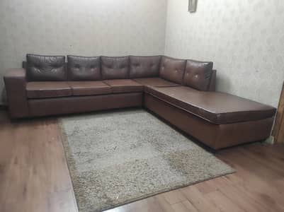 7 Seater L Shaped Leather Sofa