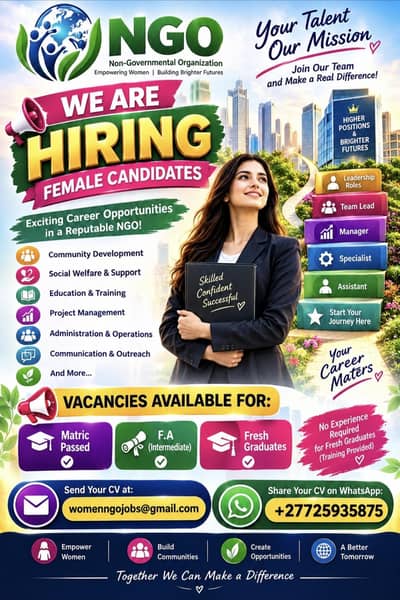 Women NGO Jobs for females