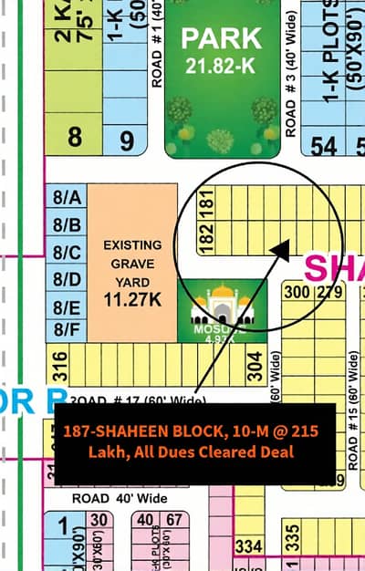 10 Marla Residential Plot for Sale Shaheen Block,Sector B, Bahria Town Lahore