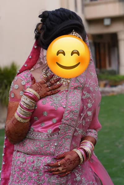 wedding lehanga with match jewellery & heels