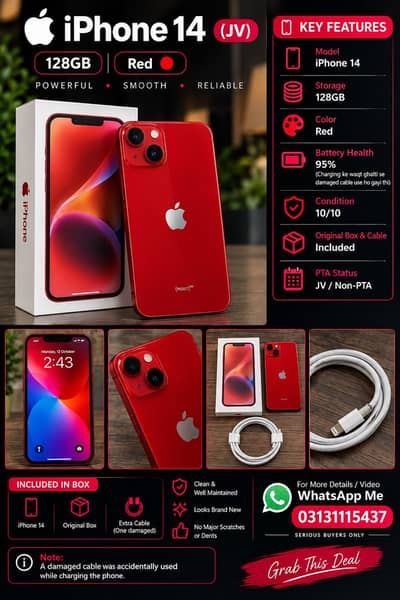 iPhone 14 Jv Red 128 gb
