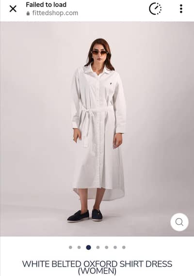 white long cotton Oxford dress