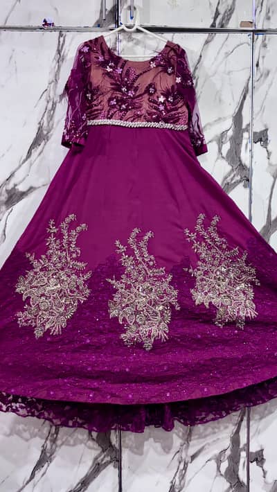 Maroon maxi double frill