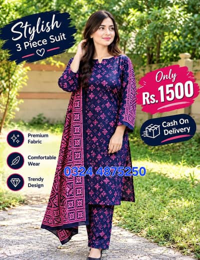 Elegant Printed 3 Piece Suit winter