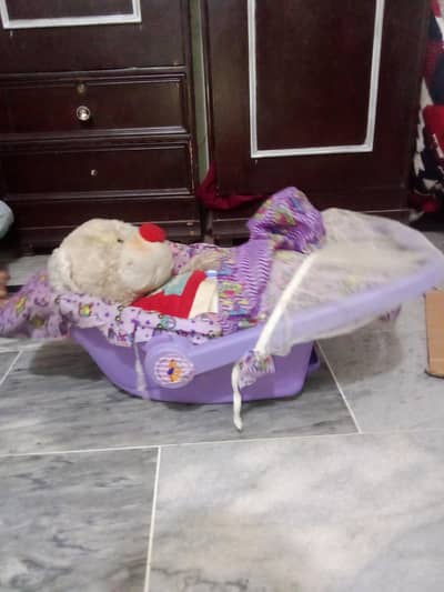 Baby Cot for Sale with Mosquito Net – Purple Color