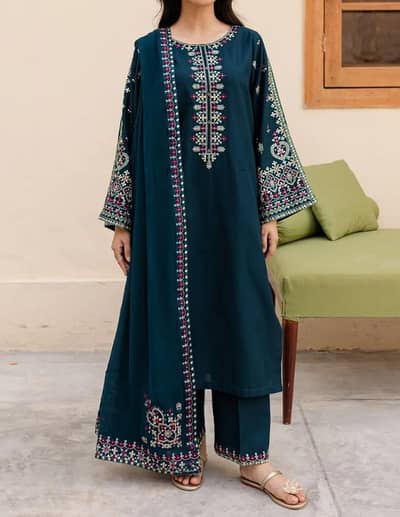 Unstitch Embroidery 3pcs Dress