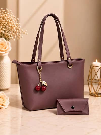 women plain leather shoulder bag