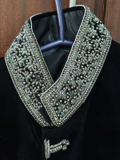 velvet embellished  sherwani for sale