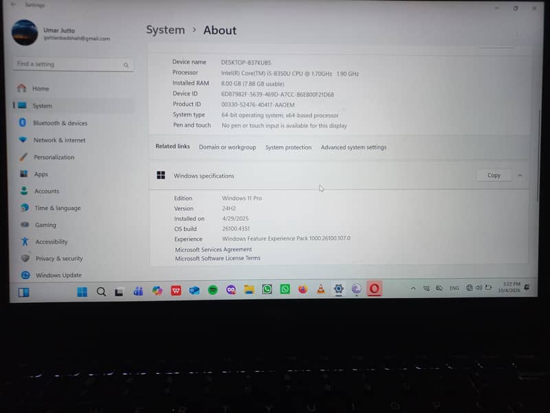 i5 8generation window 11 3