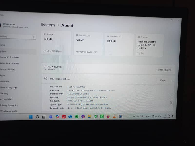 i5 8generation window 11 6