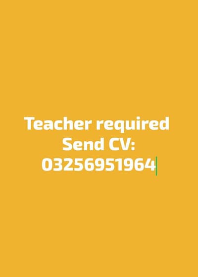 female teacher required for kids.