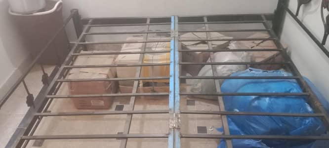 folding iron bed with matress