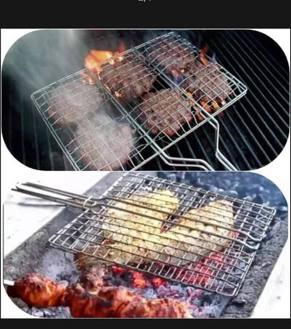 T  BAR-B-Q Grilling Basket: Roast Chicken, Beef, Lamb, Mutton, and Fish Meat