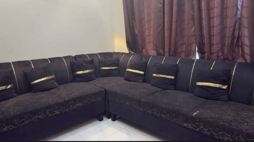 L shaped sofa  with table 1