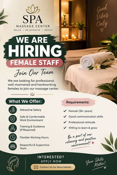 Need Female Staff