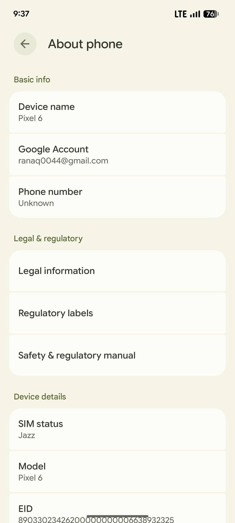 Google Pixel 6 6