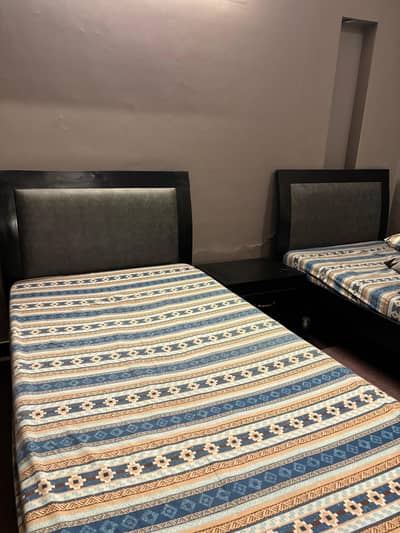 Single Bed Set with Side Table & Dressing Table with Mirror