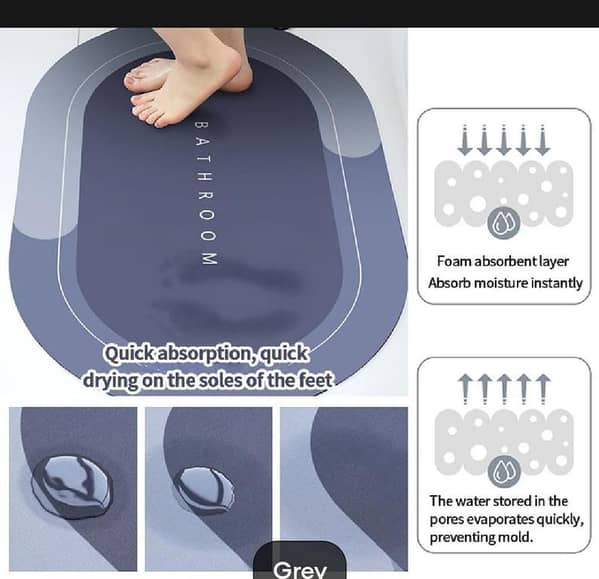 T  New Arrival Bath mat,Floor Mat,Door mat Carpet Quick Drying Water Absorbent mats Diatomite Door Mat Non Slip Bath Mat Cushion Mat Super Absorbent Soft Carpet With Random Text Written for Home (40x60 cm)