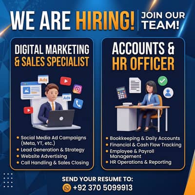 Digital Sales & Marketing Specialist & Accounts / HR Officer