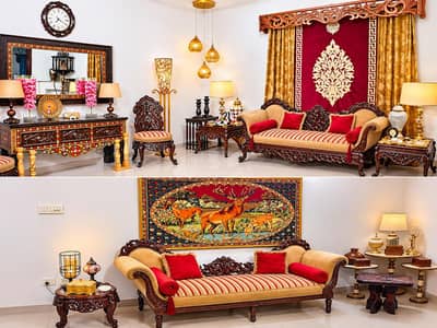 Chinotti Wooden Drawing Room Set – Custom Made Furniture
