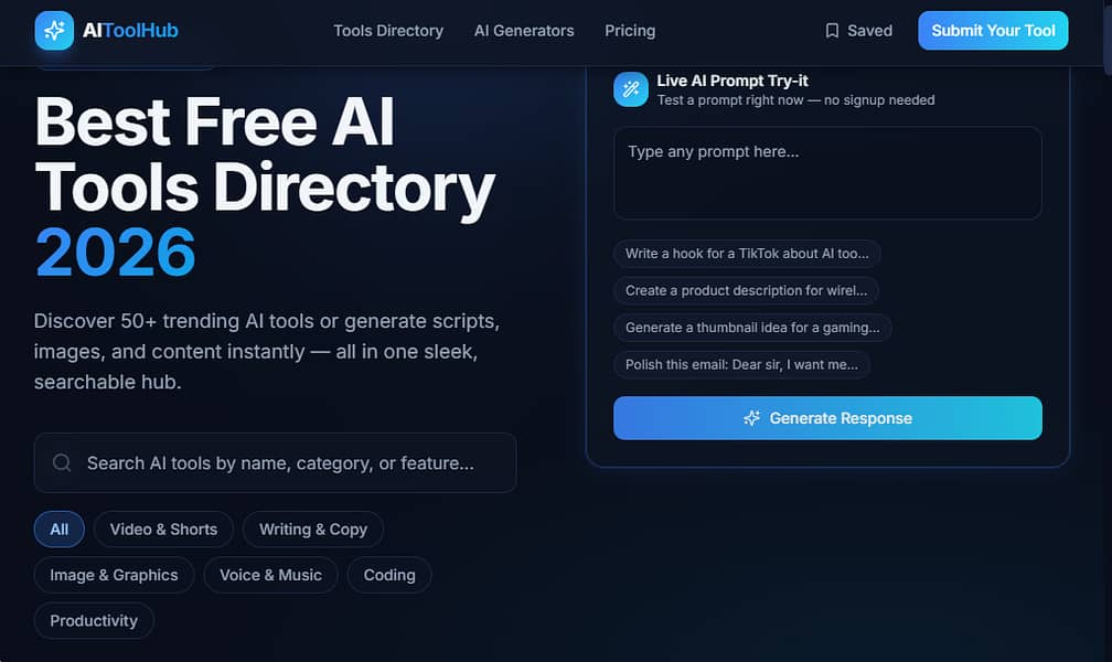 Ready-made AI Tools Directory Website with Source Code 0