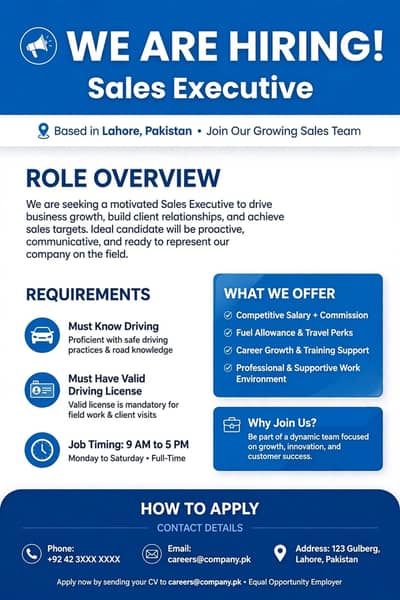 Sales Executive Required