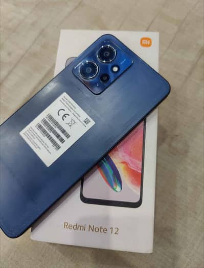 Redmi note 12 good condition with box. 8/128 Gb storage. official PTA