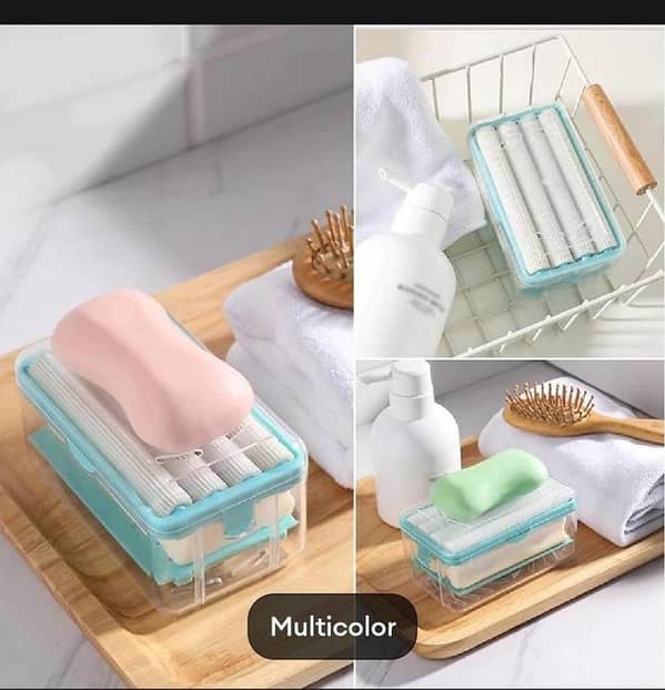 T  Creative Soap Roller Type Dish Hands Free Soap Box Scroll Foaming Bathroom Drain Soap Holder Tray Container Plate Bathroom Accessories