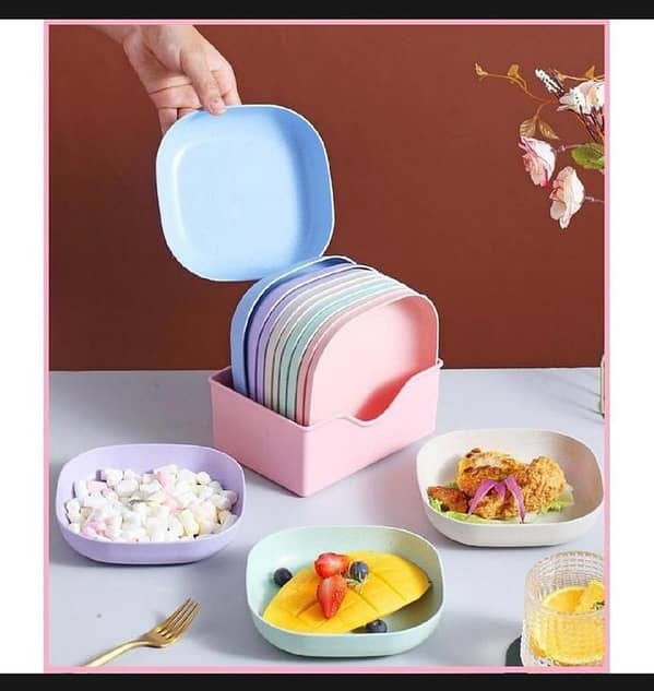 T  10 Pcs Japanese Style Square Household Dish Dining Plate Table Snack Pickle Plate Fruit Snack Dish Plate Household Kitchen Tableware Serving Tray for Kitchen Tools