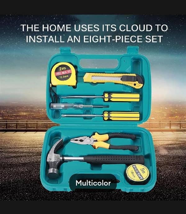 T   Imported Quality 9 Piece Repair Kit Household Hardware Hand Tool Set Hardware Toolbox Vehicle Emergency Kit Vehicle Emergency Toolbox Screwdriver Portable Tool Kit