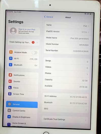Apple Ipad 6th gen 32 gb