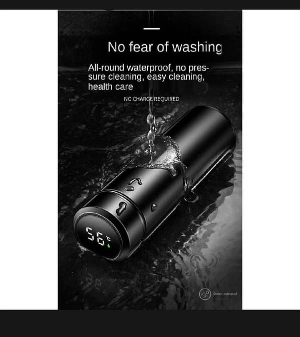T   Imported Best Quality Smart Stainless Steel Thermos Water Bottle with Digital LED Temperature Display - 500 ML Black