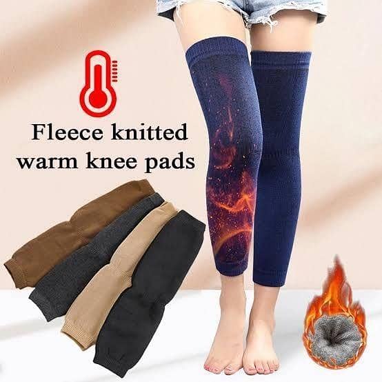 T  2 pice Wool Elastic knee warmer, Unisex Breathable Winter Wool Elastic