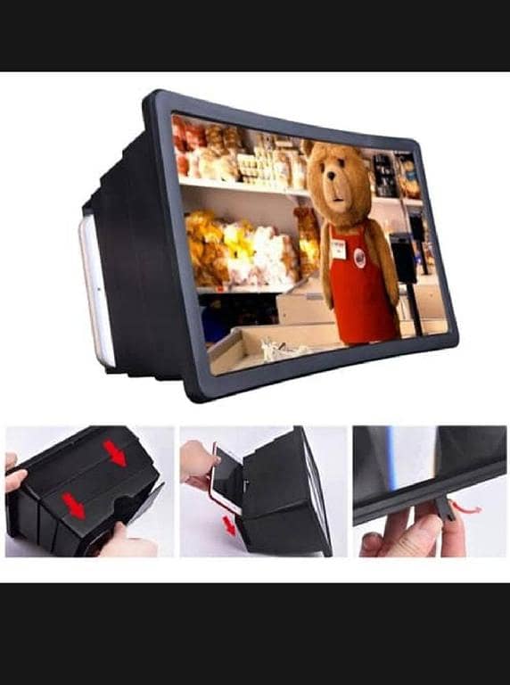 T  New 3D Phone Screen Magnifier Magnifying Video Amplifier Projector Bracket Desktop Universal Holder