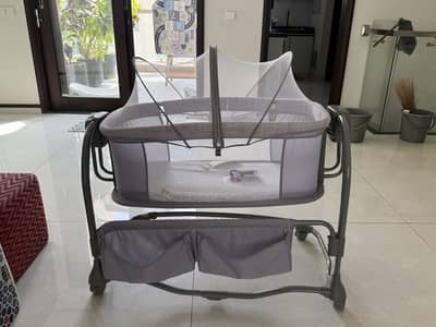 Mastela Baby Bedside 3in1 Electric Swing Mocha Purple Grey
