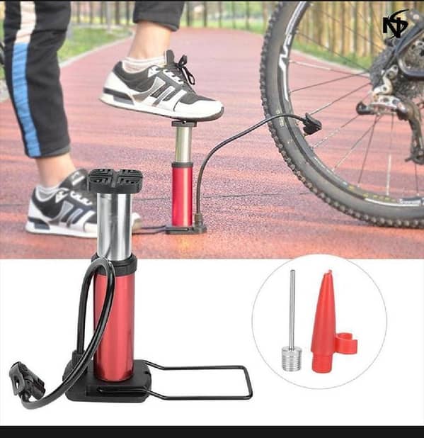 T  Foot Air Pump Stainless Steel,Car ,Bike,Cycle, Toys, Football, Woliball, Etc