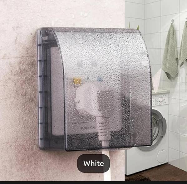 T   New Self-Adhesive Wall Socket Waterproof Box Bathroom Wall Switch Protection Cover Electric Plug Cover Socket Splash-Proof Box