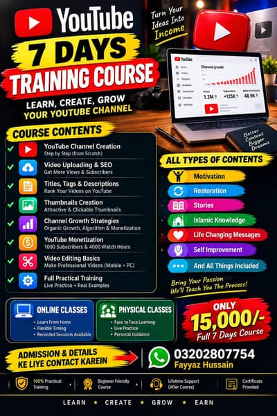 YOUTUBE ONLINE AND PHISICAL CLASES