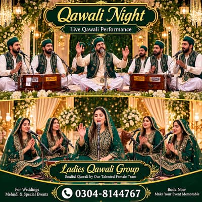 Male Qawali Night/Female Qawali Group/Ladies Qawali Singers,Live Qawal