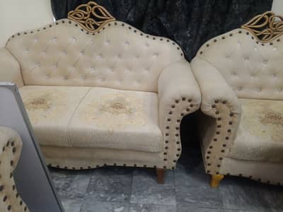 7 seater sofa set with cushions off white