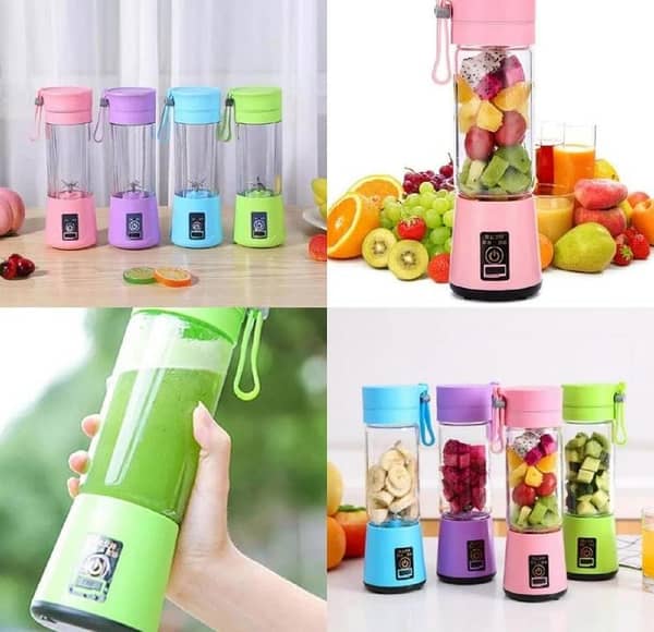 T   Electric Blender Mini Portable Juicer Cup USB Rechargeable Mixer 380ml Food Grade Water Bottle Portable Fruit Juicer Machine