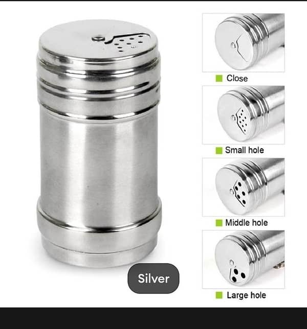 T  Stainless Steel Cruet Spice Shaker Jars Sugar Salt Pepper Herbs Storage Seasoning Condiment Dispenser