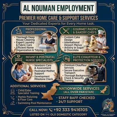 Maid Services, House Maid , Cook, Chef, Helper, Driver, Couple Maids