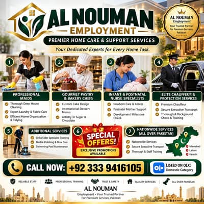 Maid Services, House Maid , Cook, Chef, Helper, Driver, Couple Maids