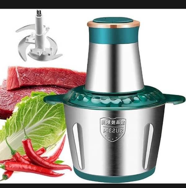 T  2L / 3L Mini Food Chopper, With Double Layer S Type 4 Knives, 2-Speed Adjustable Food Processor, For Crushing Meat, Vegetables And Onion