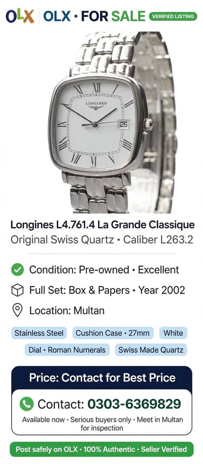 Longines La Grande Classique L4.761. 4 Original Swiss Full Set 2002 B