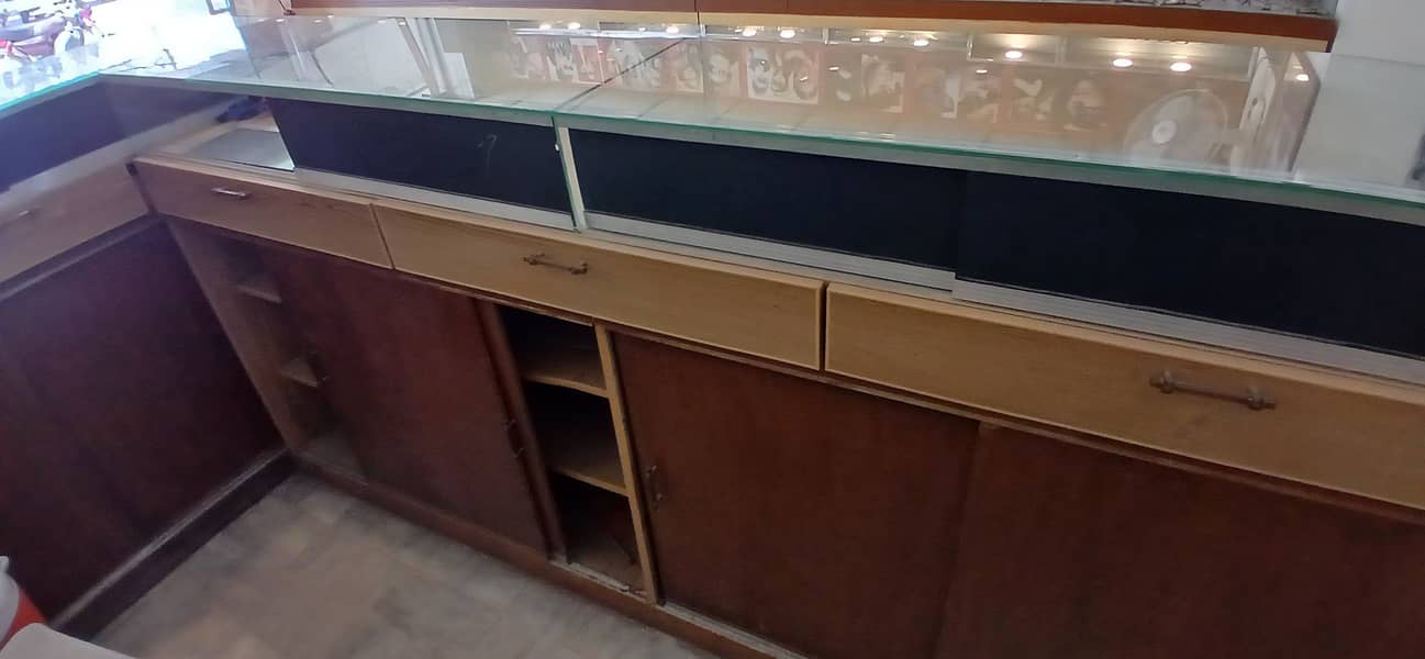 Commercial Glass Display Counter / Wooden Showcase for Sale 1