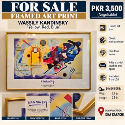 Wassily Kandinsky Yellow Red Blue Framed Art Print – 32 × 24 Inches