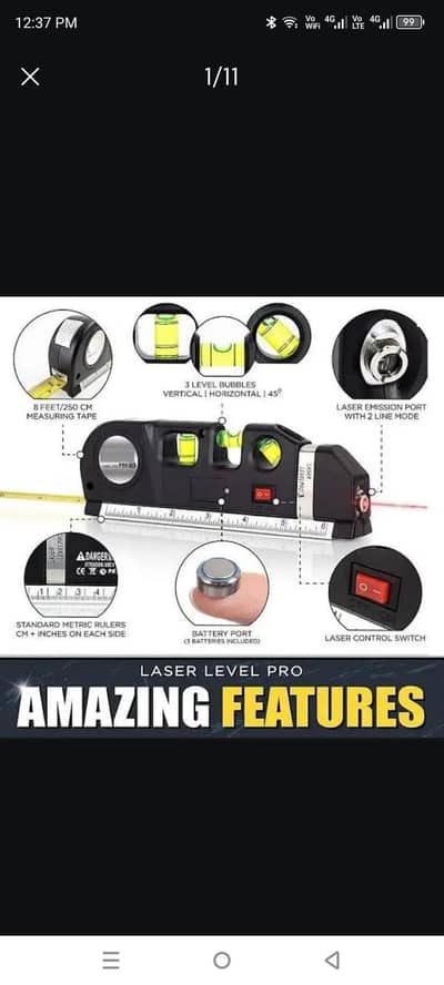 5 in 1 Multi Purpose Laser Level Pro 3 Laser sports Leveler Laser